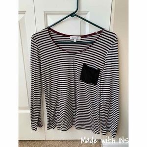 Black and white 3/4 sleeve